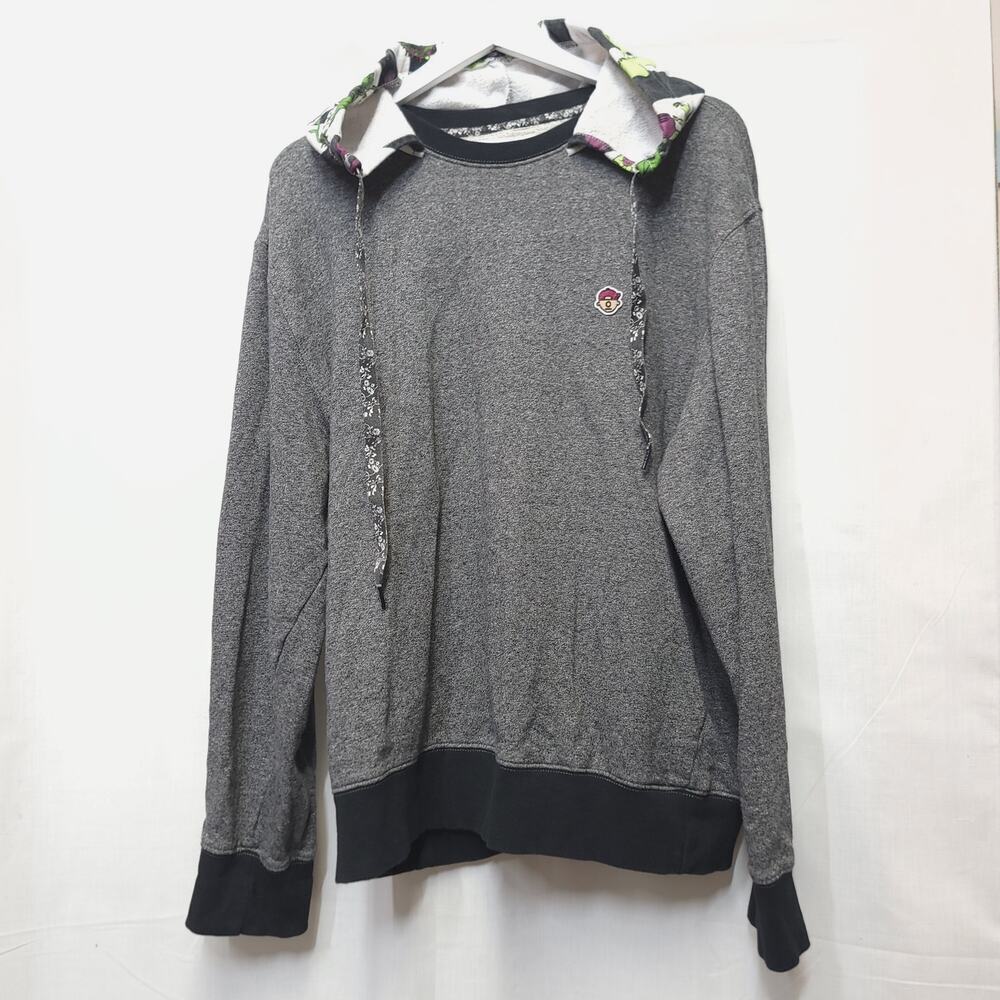 Trukfit Floral Drawstring Hoodie Size Xl Lil Wayne Trippy Gray Black Cotton​